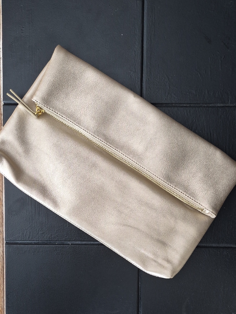 Fawn For The Jilly Box Women’s Neutral Fold-Over Clutch Bag - Gold